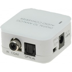 Toslink optical fiber Converter - Analog audio (2 x RCA)