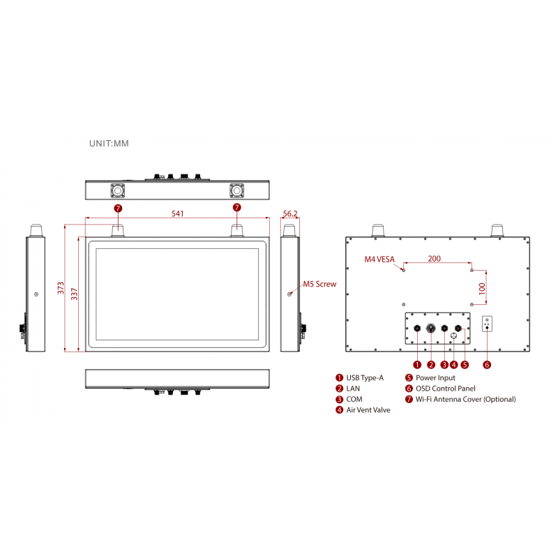 21,5"/22" panel PC i5 1000nits, 1500nits, Full IP 65/66/67K, PCAP touch, SUS 316/ ASIS 316 Rostfritt stål alla sidor