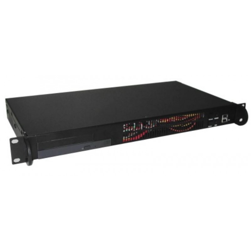 1U 19" Rackmount chassis MINI-ATX ½ depth BLACK