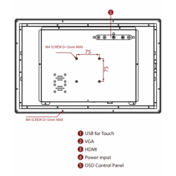 18.5" High Brightness IP65 Display - MON18.5-1000NITS Overview