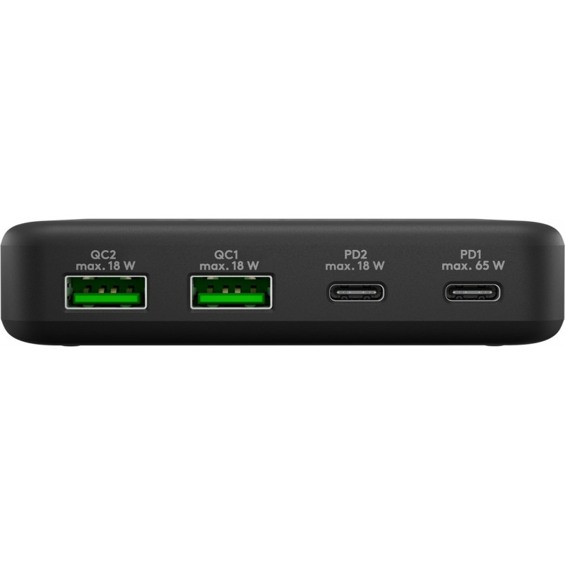 USB-C™ PD GaN Multiport Desktop Charger (65 W) black 2x USB-C, 2x USB-A ports