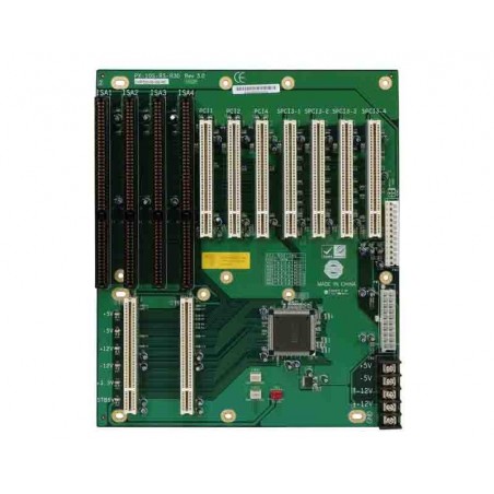 Bakplan - PX-10S-RS, 10 plats bakplan med 7xPCI-platser via Pericom bridge IC, 3xISA-platser