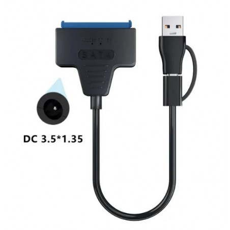 Kabel USB till SATA hårddisk SSD USB 3.1 Adapter omvandlare