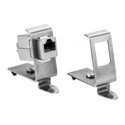 RJ45 DIN adapter for 1xRJ45 Keystone module metal