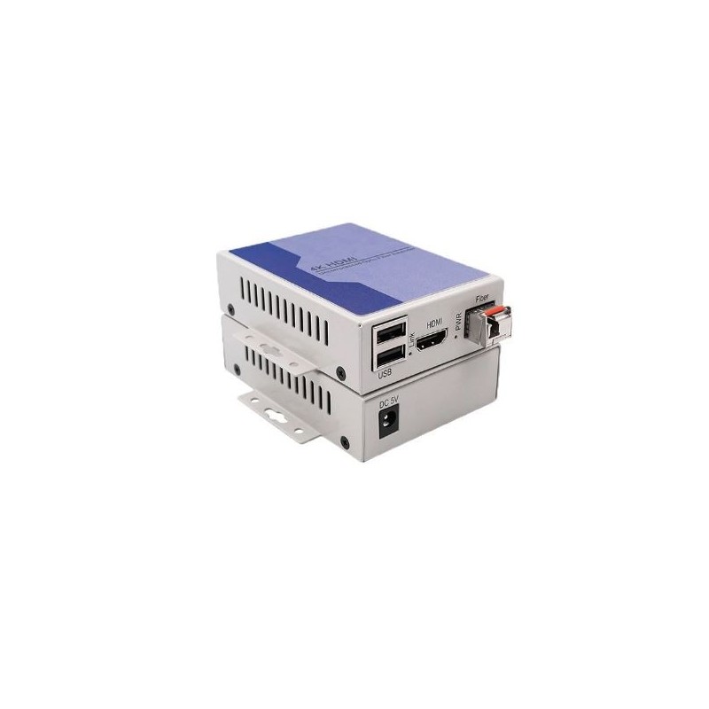 4K HDMI KVM, USB Extender over Single Core Fiber, Single Mode (20km) or Multi Mode up to 300m