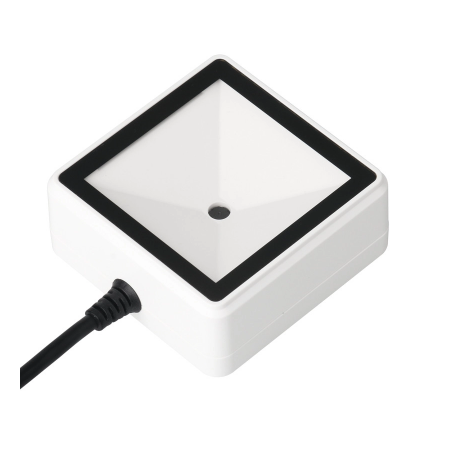 Desktop 1D 2D QR-skanner, USB. Bra för mobiltelefonskärmar. Box med fästhål