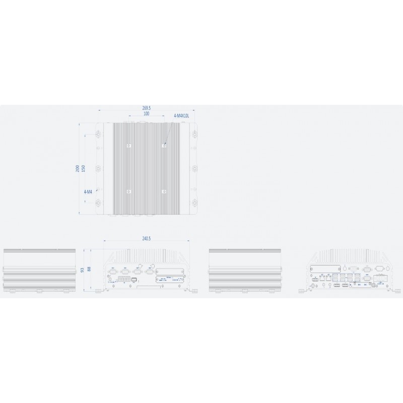 Industri PC Gen12/13, många USB, många RS232/422/485, Multig grafikutgångar 3xdp, 1x VGA, 3x HDMI, PXE, 2x2.5GbE