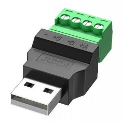 USB 2.0 Typ-A-hane till 4-polig skruvterminalkontakt (skärmad)