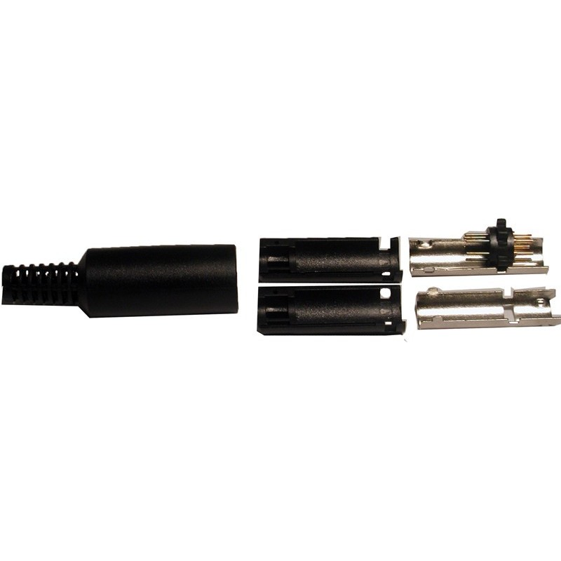 Mini DIN 6 male connectors with jacket. Soldering Terminals.