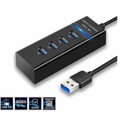 USB 3.0 4 port Super Speed HUB, high speed with LED indicator, black