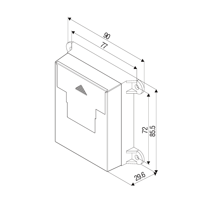 Wireless access control with a range of up to 50 meters. Relay output and can be controlled from 15 remote controls