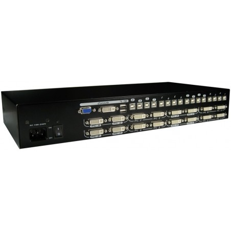 16 ports KVM switch, DVI, USB och lyd