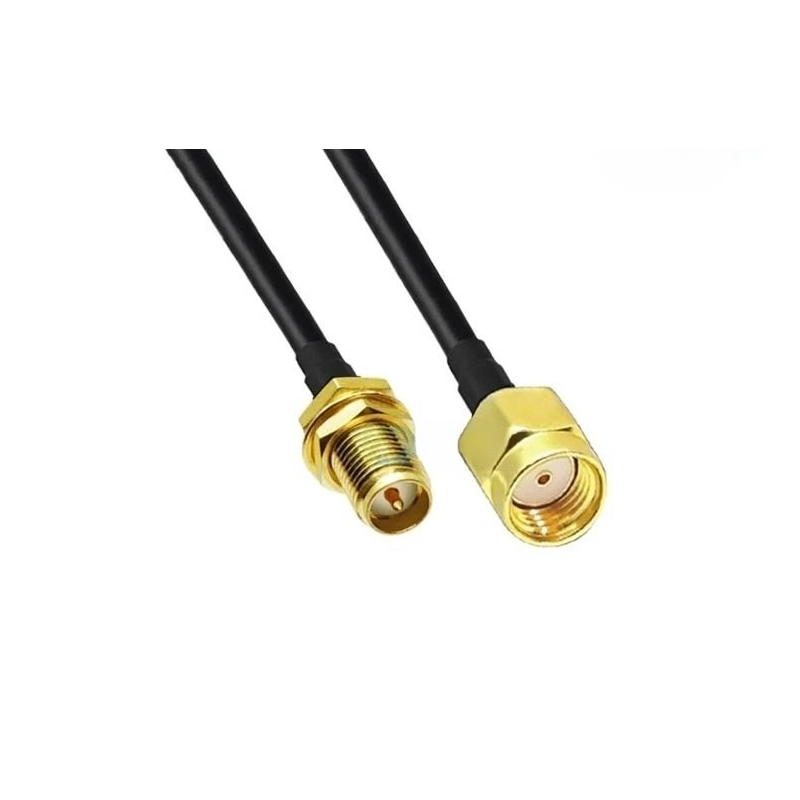 RSMA male to RSMA female, 50 ohm, black, 20cm