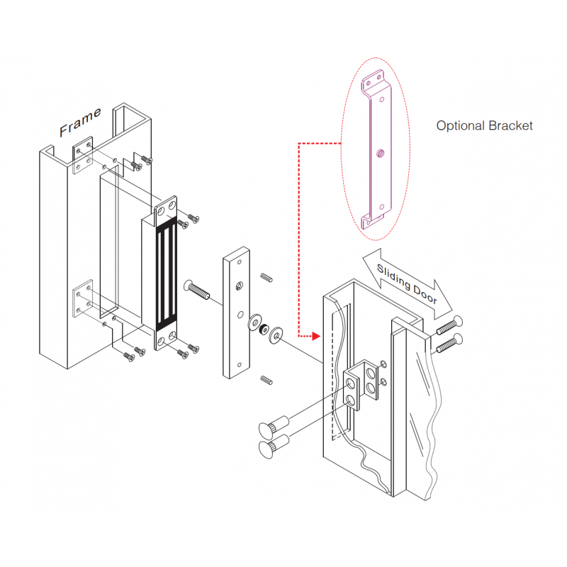 Kraftfull 12VDC elektronisk dörrmagnet - 136 kg hållkraft