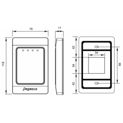Dual Band RFID reader 125kHz, 13.56MHz, NFC, EM400x, Mifare and Desfire