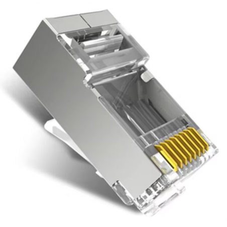 RJ45 cat.6 stick skärmet/STP enkel montage AWG 23 till 26, genomgångs stick industri