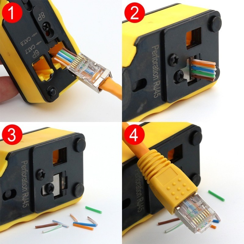 RJ45 cat.6 stick skärmet/STP enkel montage AWG 23 till 26, genomgångs stick industri