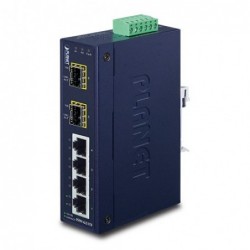 Unmanaged Industrial Switch with 4 x RJ45 and 2 x SFP 100Mbit