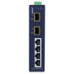 Unmanaged Industrial Switch with 4 x RJ45 and 2 x SFP 100Mbit