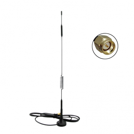 12 dBi Omni LTE-antenn med magnetisk bas och ledade leder, SMA hane.