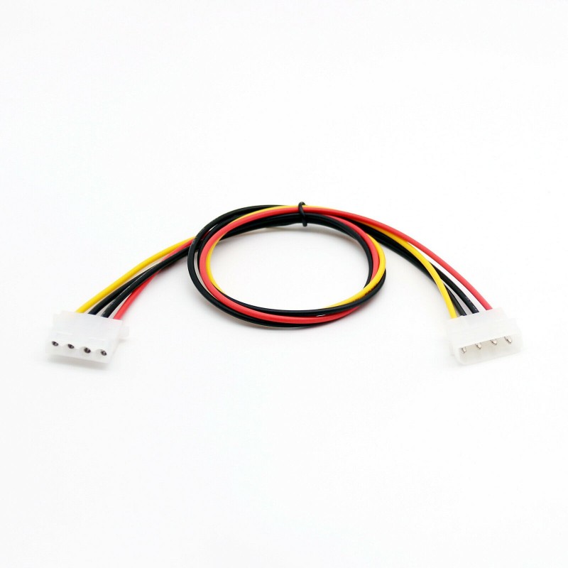 50cm/1.5ft IDE 4 PIN Molex Power Male to IDE 4 PIN Molex Female Jack Extension Adapter Connector Cable