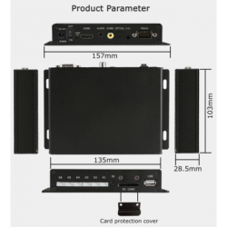 4K-mediaspelare med HDMI och 6 tryckknappsingångar