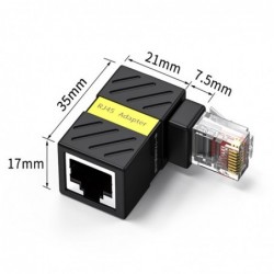 360° rotatable network connector angled RJ45 Gigabit adapter 90 degrees male to female