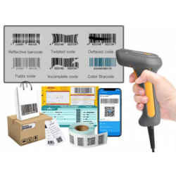 Handhållen 1D, 2D, QR-kodskanner IP65 USB-kabel