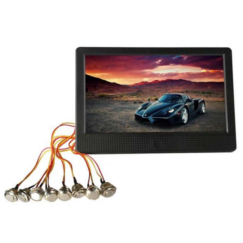 Stand Alone 10.1 LCD-mediaspelare med tryckknappar och USB/SD