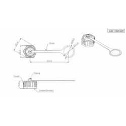 RJ45 vattentät kontakt för RJ45WP-serien av vattentäta chassikontakter