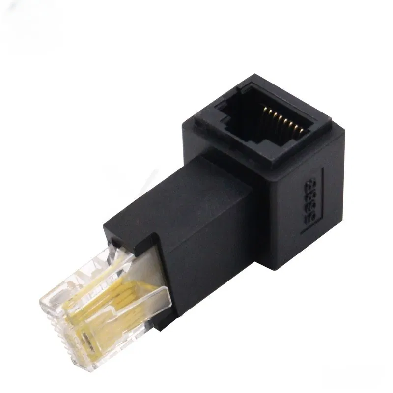 90° vänstervinklad RJ45-adapter för FTP/STP/UTP-nätverkskablar 8P8C