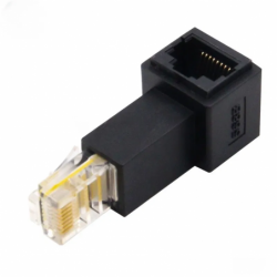 Vinklad RJ45-kontakt hona-adapter till höger