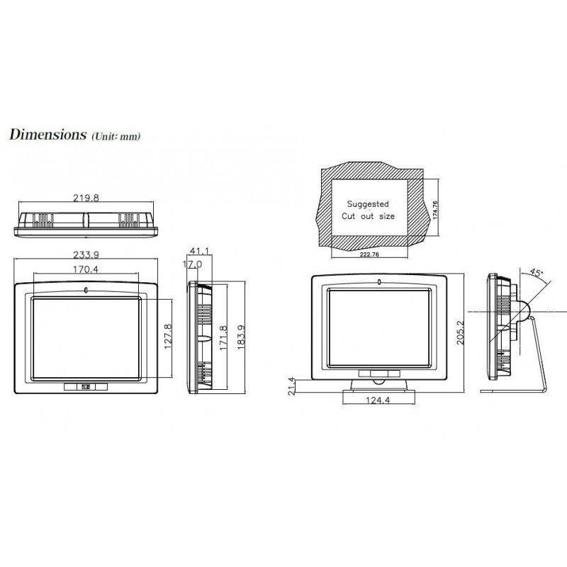 IEI AFL-08AH-LX 512m AMD Geode™ LX 800 500 MHz-processor NY PANEL PC 8"