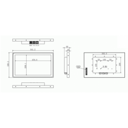 21,5 IP67 vattentät monitor - 1000 nits ljusstyrka, Vesa, utomhus, Optical bonding
