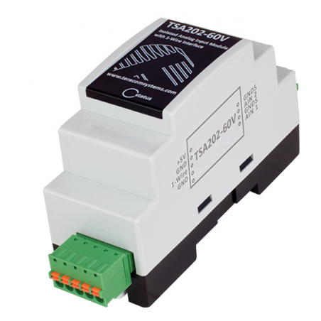 2 x Analog ingångsmodul, 0-60V, 16-bitars upplösning, 1-trådsgränssnitt