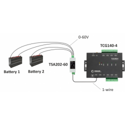 2 x Analog ingångsmodul, 0-60V, 16-bitars upplösning, 1-trådsgränssnitt