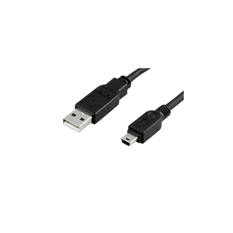 USB 2.0-kabel, A hane – mini B hane, 2m, svart