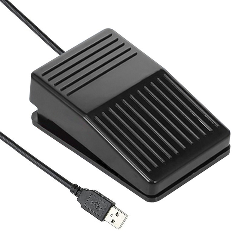 Versatile USB Programmable Foot Pedal with 2m Cable - Black