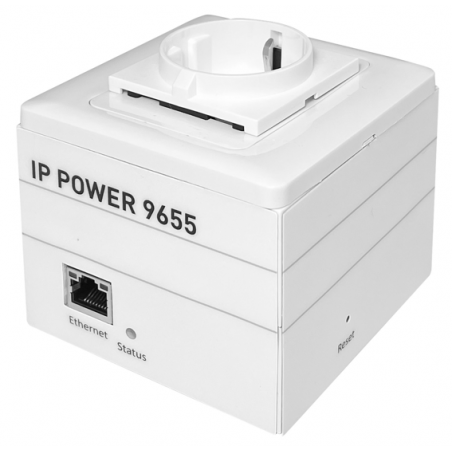 Nätverksbaserad enhet för att slå på/av 230 VAC-utrustning. Med låskontroll. Energimätare