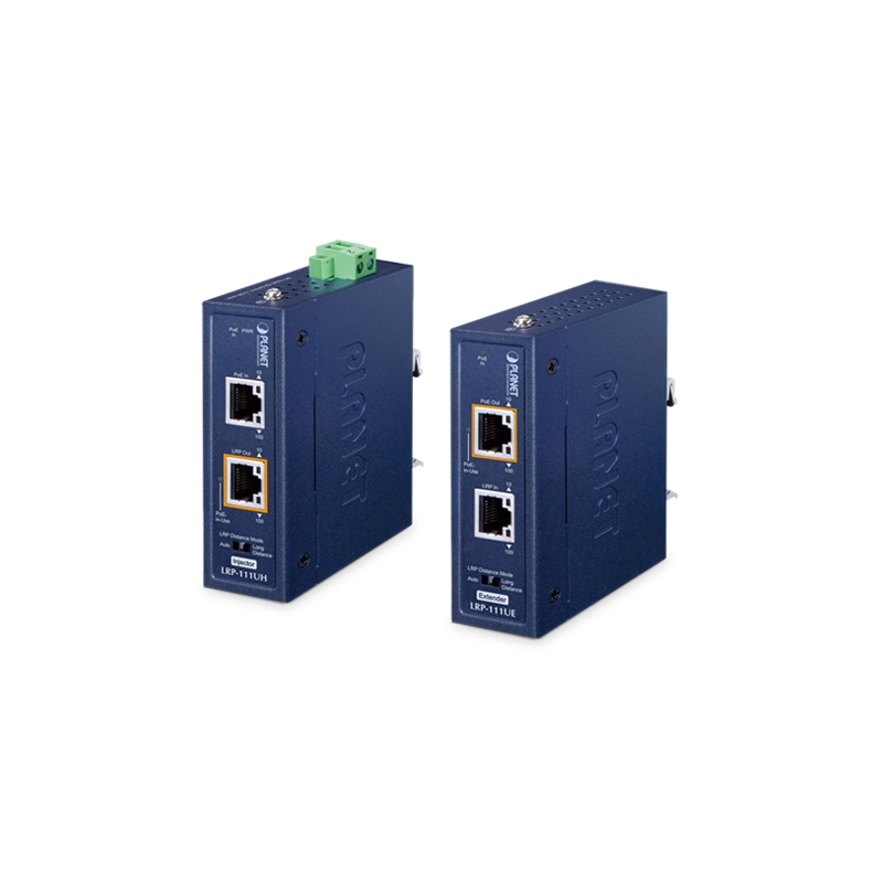 VDSL-KIT är Ethernet över STP/UTP RJ45-kabel, max. 800m med PoE-genomföring. Set med TX och RX