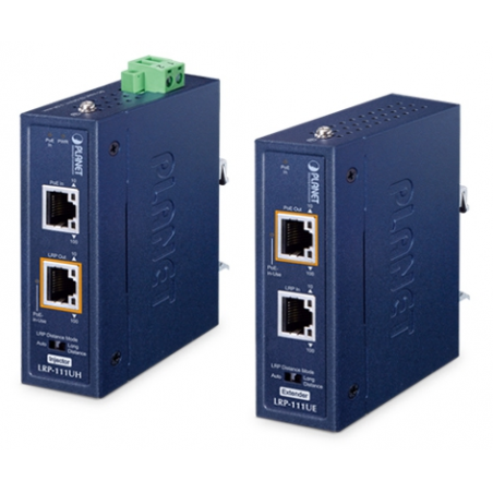 VDSL-KIT är Ethernet över STP/UTP RJ45-kabel, max. 800m med PoE-genomföring. Set med TX och RX