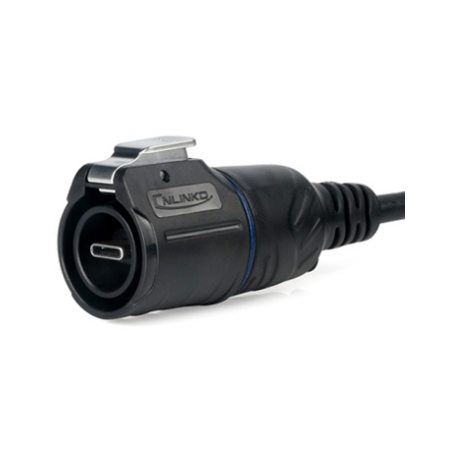 Vattentät USB-C-kontakt med snäpplås. Passar STIK-USBC-WAT-CH-KL