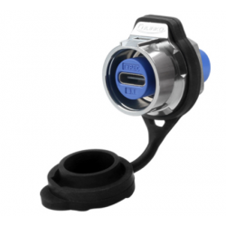 Waterproof USB-C chassis connector with snap lock. Fits K-USBC-WAT-KAB-KL
