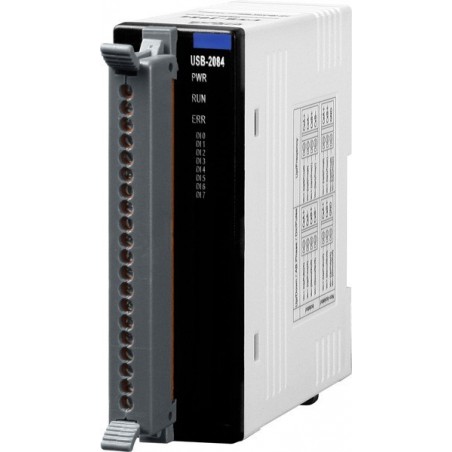 USB-COUNT (ICP DAS USB-2084) är en modul med 8-kanals frekvensräknare, max 500kHz via USB. Pulsräkning upp/ner eller fas A/B