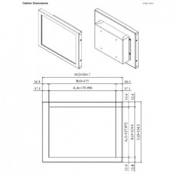 8,4" TFT-skärm för utomhusbruk med höga nitar, 1600, 12V VGA, DVI-D, HDMI-pekskärm, optisk bindning
