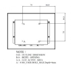 8.4" TFT display outdoor high nits 1600, 12V VGA, DVI-D, HDMI Touch, Optical bonding