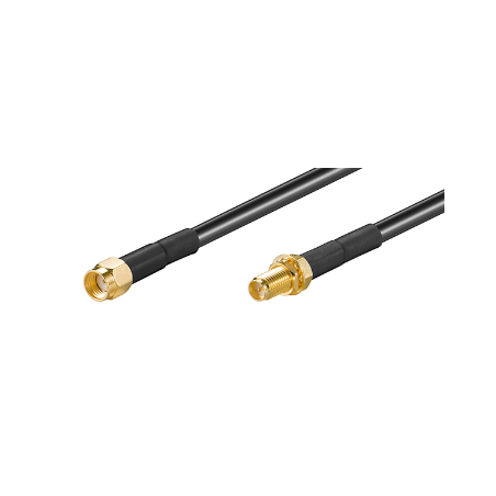 RSMA hane till RSMA hona koaxialkabel, svart, 2 m