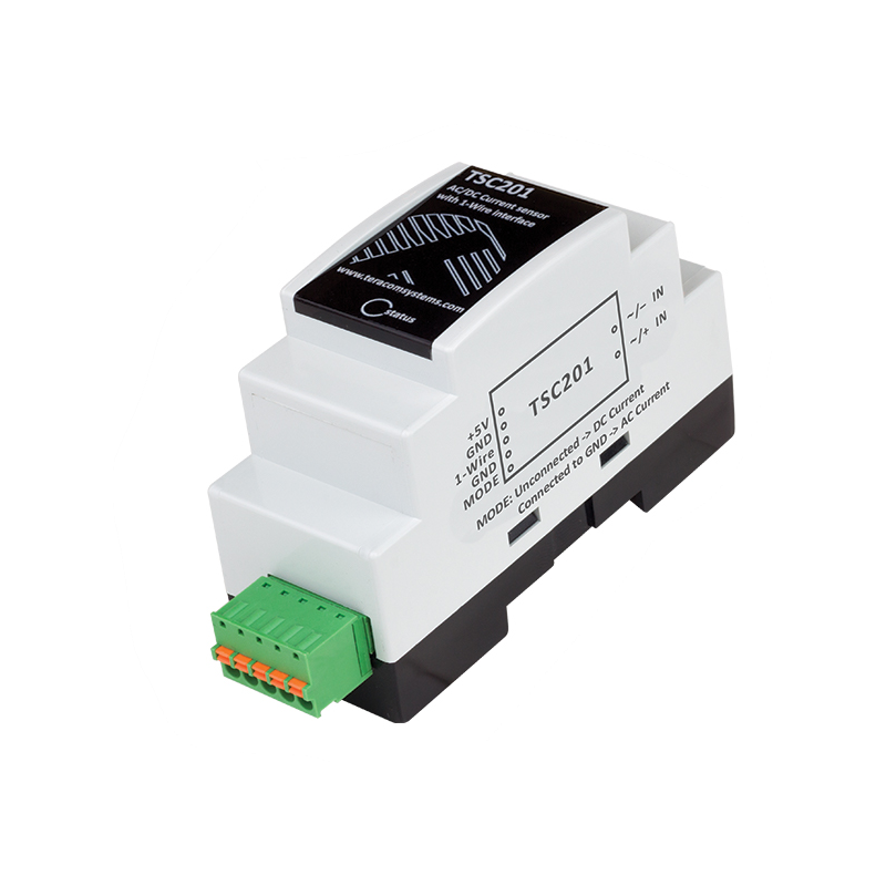 1-tråds AC/DC-strömmätare 0,1 - 10 Amp, galvaniskt isolerad, DIN-montering