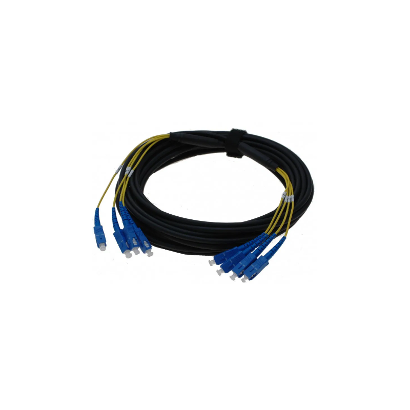 Armerad fiberkabel, singelmod, LC-LC, 500m, 9/125my, 4-ledarig, svart, LSZH