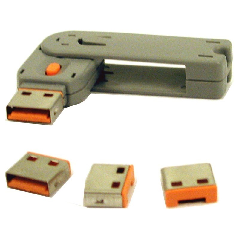 Mechanical locking insert for USB port. Block open USB ports